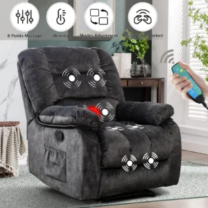 1-Piece Manual Body Massage With Heating Function Sofa Chair Comfortable Elderly Chair Functional Chair With Storage Bag