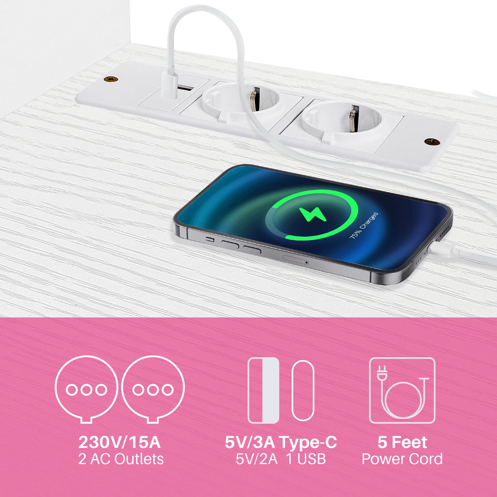 REDLIFE TV Stand for TVs Up to 65 inches Entertainment Center w/ Power Outlet Storage Cabinet Three Open Shelves for Living Room - Image 3