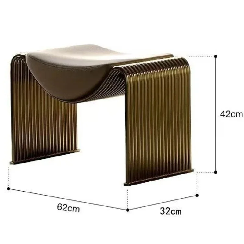 Luxury Dressing Makeup Stool Household Shoe Changing Stool Modern Comfortable Hallway Ottoman Living Room Furniture Chair - Image 5