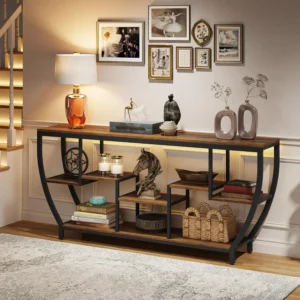 Sofa Table with Shelves,Console Table with Storage,Entryway Table TV Stand, Behind Couch Table Accent Tables for Living Room