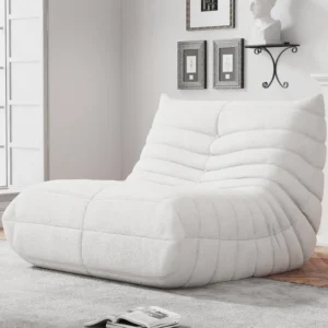 Memory Foam Bean Bag Chair for Adults, Soft Teddy Fabric, Comfy Reading Nook for Bedroom Living Room Office