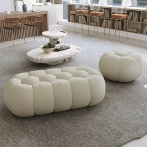 Comfortable Soft Relaxing Makeup Stool Luxury Bench Stool Minimalist Entrance Footrest Home Living Room Decorative Furniture