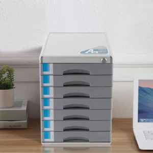 Office Desktop Filing Cabinet 7 Drawers Aluminum Alloy File Cabinet with Lock
