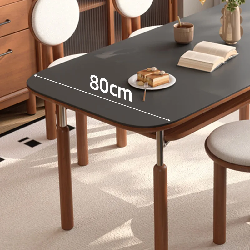 Modern Luxury Black Rock Slab Dining Table Sleek Minimalist Kitchen Dining Room Tables Rectangle Restaurant Table Home Furniture - Image 3