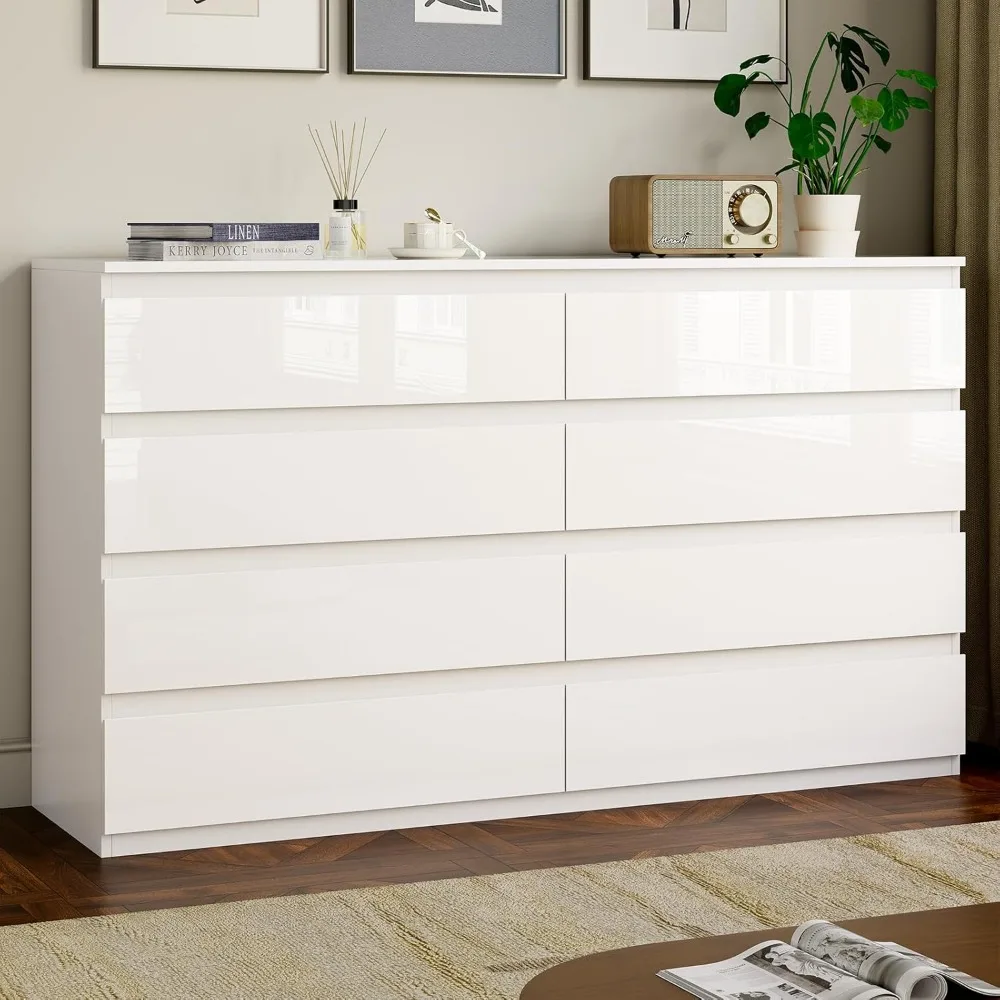 Wood Dresser for Bedroom, Dressers for Clothes Storage, Modern Dresser with Wide Drawers, Wooden Chest Drawers for Living Room