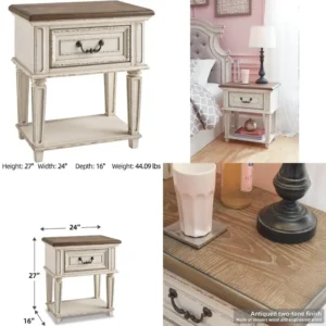 classic cottage-style nightstand with 1 drawer, dovetail joinery, and open shelf
