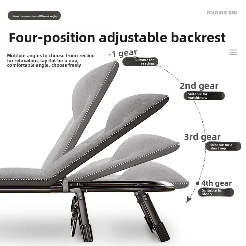 Single folding bed office lunch break artifact sleeping back chair can be placed flat hospital escort bed outdoor camp bed - Image 4