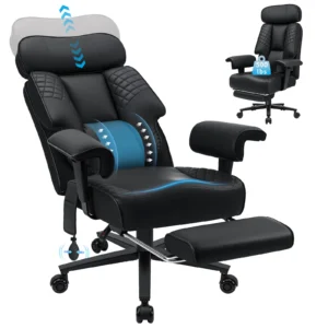 Executive Office Chair with Foot Rest and Waist Lumber Support, Ergonomic Gaming Chair with Adjustable Height Headrest for Home