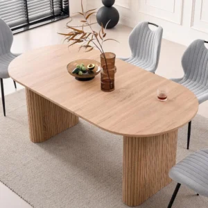 Oval Dining Table Seats 4-6, Modern Farmhouse Style, Ideal for Kitchen and Breakfast Dining