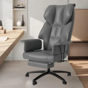 Big and Tall Office Chair with Foot Rest for Comfortable Ergonomic Support in Home or Office Settings High Back Executive Compu