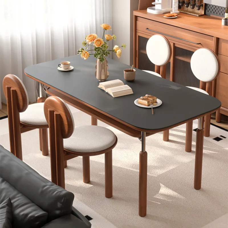 Modern Luxury Black Rock Slab Dining Table Sleek Minimalist Kitchen Dining Room Tables Rectangle Restaurant Table Home Furniture