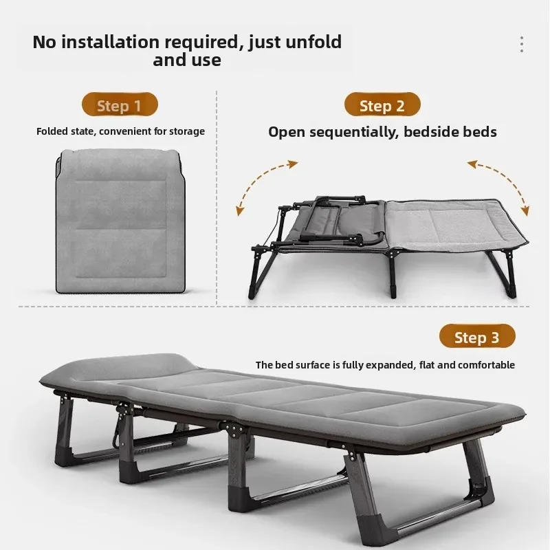 Single folding bed office lunch break artifact sleeping back chair can be placed flat hospital escort bed outdoor camp bed